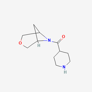 molecular formula C11H18N2O2 B1476656 (3-Oxa-6-azabicyclo[3.1.1]heptan-6-yl)(piperidin-4-yl)methanone CAS No. 2097990-55-9