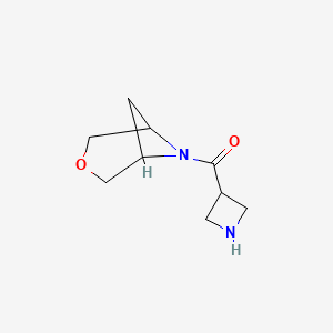 molecular formula C9H14N2O2 B1476658 氮杂环丁-3-基(3-氧杂-6-氮杂双环[3.1.1]庚烷-6-基)甲酮 CAS No. 2097954-74-8