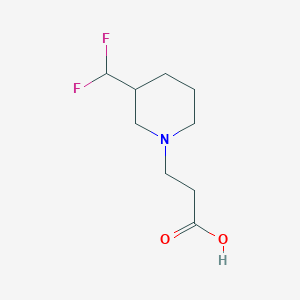 molecular formula C9H15F2NO2 B1476661 3-(3-(二氟甲基)哌啶-1-基)丙酸 CAS No. 2098035-74-4