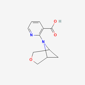 molecular formula C11H12N2O3 B1476682 2-(3-Oxa-6-azabicyclo[3.1.1]heptan-6-yl)nicotinic acid CAS No. 2090942-86-0