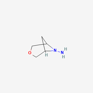 molecular formula C5H10N2O B1476683 3-Oxa-6-azabicyclo[3.1.1]heptan-6-amine CAS No. 2098077-86-0
