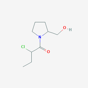 molecular formula C9H16ClNO2 B1476691 2-Chloro-1-(2-(hydroxymethyl)pyrrolidin-1-yl)butan-1-one CAS No. 2092722-61-5