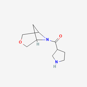 molecular formula C10H16N2O2 B1476700 (3-Oxa-6-azabicyclo[3.1.1]heptan-6-yl)(pyrrolidin-3-yl)methanone CAS No. 2098102-79-3