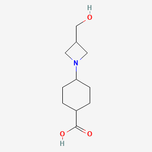 molecular formula C11H19NO3 B1476703 4-(3-(Hydroxymethyl)azetidin-1-yl)cyclohexane-1-carboxylic acid CAS No. 2092543-50-3