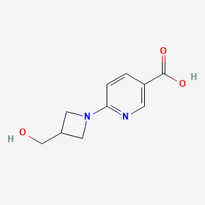 molecular formula C10H12N2O3 B1476705 6-(3-(Hydroxymethyl)azetidin-1-yl)nicotinic acid CAS No. 2092052-13-4