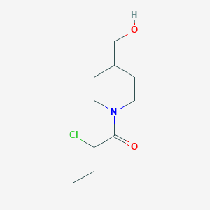 molecular formula C10H18ClNO2 B1476718 2-Chloro-1-(4-(hydroxymethyl)piperidin-1-yl)butan-1-one CAS No. 2092093-34-8