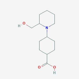 molecular formula C13H23NO3 B1476729 4-(2-(Hydroxymethyl)piperidin-1-yl)cyclohexane-1-carboxylic acid CAS No. 2098037-22-8