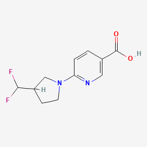 molecular formula C11H12F2N2O2 B1476732 6-(3-(Difluoromethyl)pyrrolidin-1-yl)nicotinic acid CAS No. 2097989-95-0
