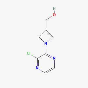 molecular formula C8H10ClN3O B1476738 (1-(3-氯吡嗪-2-基)氮杂环丁烷-3-基)甲醇 CAS No. 2091635-68-4