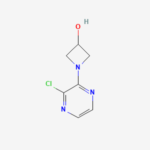molecular formula C7H8ClN3O B1476739 1-(3-氯吡嗪-2-基)氮杂环丁-3-醇 CAS No. 1858715-48-6