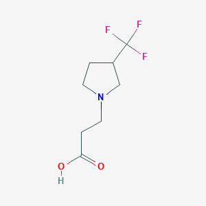 molecular formula C8H12F3NO2 B1476745 3-(3-(三氟甲基)吡咯烷-1-基)丙酸 CAS No. 1862713-85-6