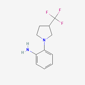 molecular formula C11H13F3N2 B1476748 1-(3-三氟甲基)吡咯烷-2-基)苯胺 CAS No. 1879821-42-7