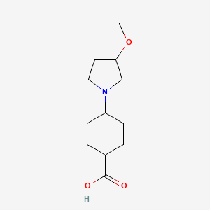 molecular formula C12H21NO3 B1476755 4-(3-Methoxypyrrolidin-1-yl)cyclohexane-1-carboxylic acid CAS No. 2092061-00-0