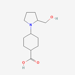 molecular formula C12H21NO3 B1476763 4-(2-(Hydroxymethyl)pyrrolidin-1-yl)cyclohexane-1-carboxylic acid CAS No. 2092491-62-6