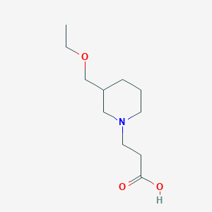 molecular formula C11H21NO3 B1476766 3-(3-(Ethoxymethyl)piperidin-1-yl)propanoic acid CAS No. 1874073-32-1