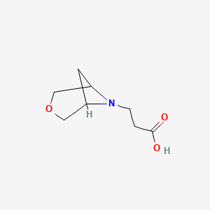 molecular formula C8H13NO3 B1476768 3-(3-Oxa-6-azabicyclo[3.1.1]heptan-6-yl)propanoic acid CAS No. 2098066-27-2