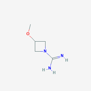 molecular formula C5H11N3O B1476778 3-Methoxyazetidine-1-carboximidamide CAS No. 1850897-30-1