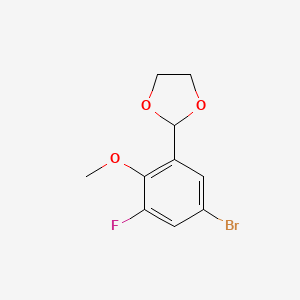 molecular formula C10H10BrFO3 B14767863 2-(5-Bromo-3-fluoro-2-methoxyphenyl)-1,3-dioxolane 