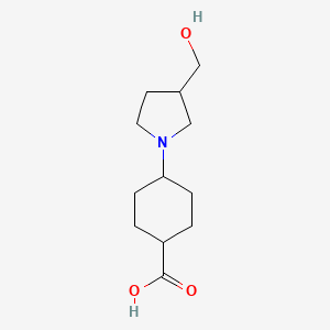 molecular formula C12H21NO3 B1476787 4-(3-(Hydroxymethyl)pyrrolidin-1-yl)cyclohexane-1-carboxylic acid CAS No. 2090943-06-7