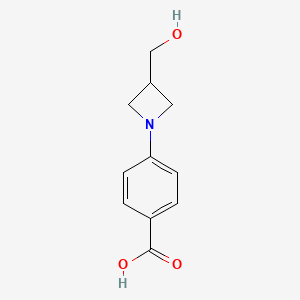 molecular formula C11H13NO3 B1476792 4-(3-(Hydroxymethyl)azetidin-1-yl)benzoic acid CAS No. 2092543-82-1