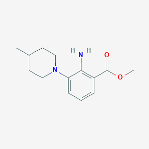 molecular formula C14H20N2O2 B14767981 Methyl 2-amino-3-(4-methylpiperidin-1-yl)benzoate 