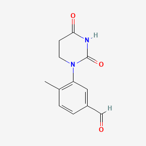 molecular formula C12H12N2O3 B14768015 3-(2,4-Dioxohexahydropyrimidin-1-yl)-4-methyl-benzaldehyde 