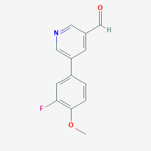 molecular formula C13H10FNO2 B14768064 5-(3-Fluoro-4-methoxyphenyl)nicotinaldehyde 