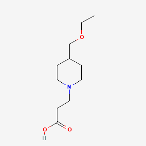 molecular formula C11H21NO3 B1476807 3-(4-(Ethoxymethyl)piperidin-1-yl)propanoic acid CAS No. 1874073-37-6