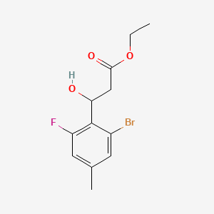 molecular formula C12H14BrFO3 B14768075 Ethyl 3-(2-bromo-6-fluoro-4-methylphenyl)-3-hydroxypropanoate 