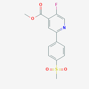 molecular formula C14H12FNO4S B14768088 Methyl 5-fluoro-2-(4-(methylsulfonyl)phenyl)isonicotinate 