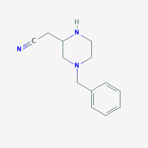 molecular formula C13H17N3 B14768089 2-(4-Benzylpiperazin-2-yl)acetonitrile 