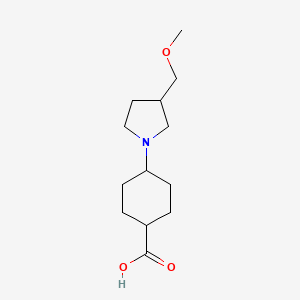 molecular formula C13H23NO3 B1476811 4-(3-(Methoxymethyl)pyrrolidin-1-yl)cyclohexane-1-carboxylic acid CAS No. 2098117-29-2