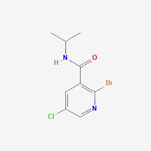 molecular formula C9H10BrClN2O B14768116 2-Bromo-5-chloro-N-isopropylnicotinamide 