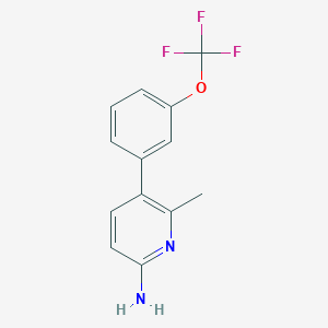 molecular formula C13H11F3N2O B14768134 6-Amino-2-methyl-3-(3-(trifluoromethoxy)phenyl)pyridine 