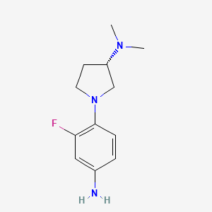 molecular formula C12H18FN3 B14768146 (S)-1-(4-Amino-2-fluorophenyl)-N,N-dimethylpyrrolidin-3-amine 