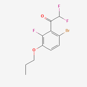 molecular formula C11H10BrF3O2 B14768196 1-(6-Bromo-2-fluoro-3-propoxyphenyl)-2,2-difluoroethanone 