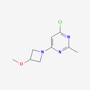 molecular formula C9H12ClN3O B1476824 4-氯-6-(3-甲氧基氮杂环丁-1-基)-2-甲基嘧啶 CAS No. 1863894-75-0