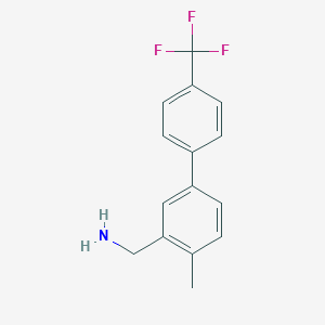 molecular formula C15H14F3N B14768262 (4-Methyl-4'-(trifluoromethyl)-[1,1'-biphenyl]-3-yl)methanamine 