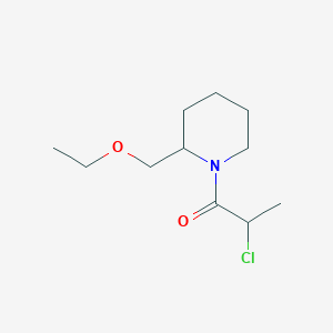 molecular formula C11H20ClNO2 B1476834 2-氯-1-(2-(乙氧甲基)哌啶-1-基)丙酮 CAS No. 2002054-55-7