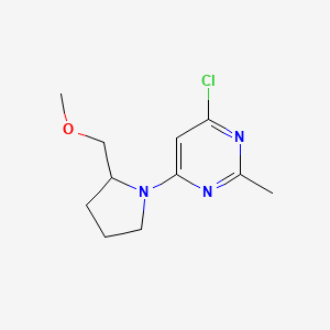 molecular formula C11H16ClN3O B1476838 4-氯-6-(2-(甲氧甲基)吡咯烷-1-基)-2-甲基嘧啶 CAS No. 2097978-35-1