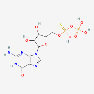 molecular formula C10H15N5O10P2S B14768421 [[5-(2-amino-6-oxo-1H-purin-9-yl)-3,4-dihydroxyoxolan-2-yl]methoxy-hydroxyphosphinothioyl] dihydrogen phosphate 