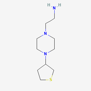 molecular formula C10H21N3S B1476847 2-(4-(Tetrahydrothiophen-3-yl)piperazin-1-yl)ethan-1-amine CAS No. 1872690-87-3
