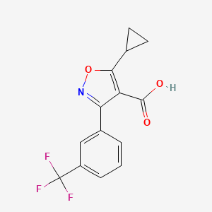 molecular formula C14H10F3NO3 B14768558 5-Cyclopropyl-3-(3-(trifluoromethyl)phenyl)isoxazole-4-carboxylic acid 