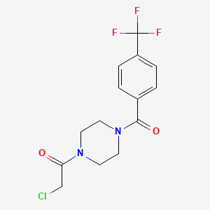 molecular formula C14H14ClF3N2O2 B14768571 2-Chloro-1-(4-(4-(trifluoromethyl)benzoyl)piperazin-1-yl)ethanone 