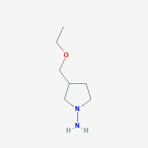 molecular formula C7H16N2O B1476863 3-(Ethoxymethyl)pyrrolidin-1-amine CAS No. 2098078-86-3