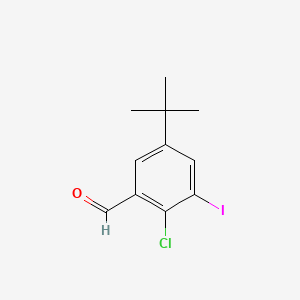 molecular formula C11H12ClIO B14768637 5-(t-Butyl)-2-chloro-3-iodobenZaldehyde 