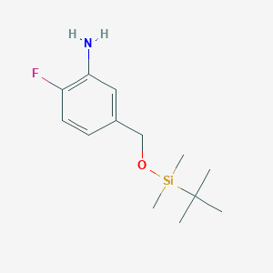 molecular formula C13H22FNOSi B14768646 5-(((tert-Butyldimethylsilyl)oxy)methyl)-2-fluoroaniline 