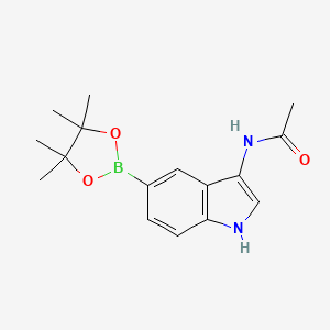 molecular formula C16H21BN2O3 B14768677 N-[5-(4,4,5,5-tetramethyl-1,3,2-dioxaborolan-2-yl)-1H-indol-3-yl]acetamide 