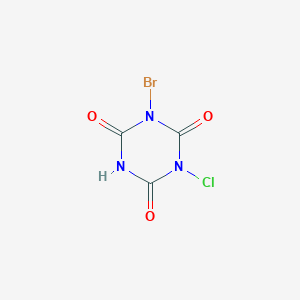 molecular formula C3HBrClN3O3 B14768722 1-Bromo-3-chloro-1,3,5-triazinane-2,4,6-trione 