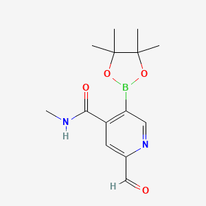 molecular formula C14H19BN2O4 B14768758 2-formyl-N-methyl-5-(4,4,5,5-tetramethyl-1,3,2-dioxaborolan-2-yl)pyridine-4-carboxamide 